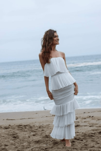 VESTITO BIANCO SENZA MANICHE DONNA